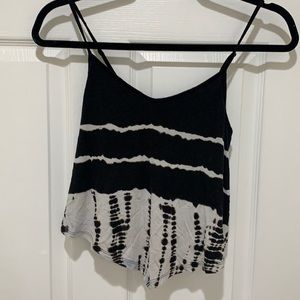 Black tie dye tank top
